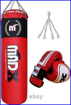 5 Feet Filled Boxing Punch Bag Martial Arts + Mitts Chain Kick Boxing Punch bag
