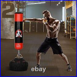 6FT Freestanding Boxing Punch Bag Stand with Fillable Base Springs Suction Cups