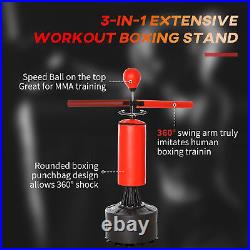 Boxing Punch Bag Stand Rotating Flexible Arm Speed Ball Waterable Base HOMCOM
