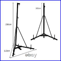 Folding Punch Bag Stand 68kg 150lbs Free Standing Hanging Frame Height