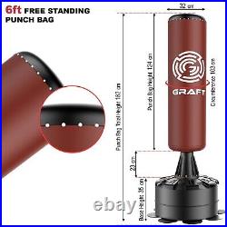 Free Standing Boxing Target Punch Bag Heavy Duty Gym Training Martial Arts 182cm