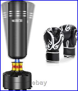 Free Standing Punching Bag Boxing Adults Gloves Pump Indoor Outdoor Sports Black
