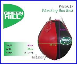 Greenhill Wrecking Ball Leather Upper Cut Heavy Filled Bag Kicks Punches MMA UFC