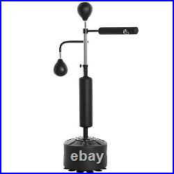 HOMCOM 3-in-1 Punching Bag with Stand with 2 Speedballs, 360° Relax Bar, PU Bag