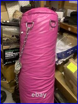 Hatton heavy duty Leather boxing punch bag PINK 130cm X 40 NEW OTHER