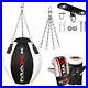 Heavy Filled Wrecking ball boxing punch bag set, wall bracket or hook blk/ white