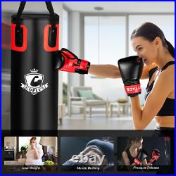 Heavy Hanging Punching Bag with Gloves and Wall Bracket