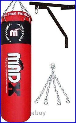 MADX Punch Bag Filled Boxing Punch Bag Bracket, Chains Training Kickboxing MMA