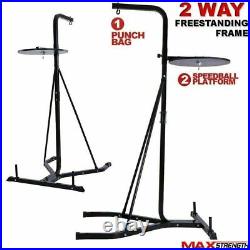 MAXSTRENGTH 2 Way Free Standing Boxing Punch Bag Stand Heavy Duty Hanging Frame