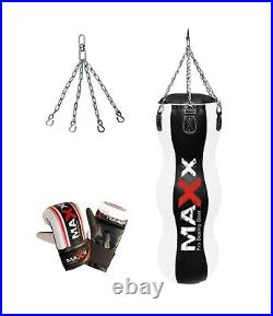 Maxx 4FT Triple body bag uppercut bag punch bag, angled boxing bag+ free chain
