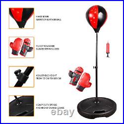 New Children Kid Standing Free Junior Boxing Punch Bag Ball With Gloves Play Set