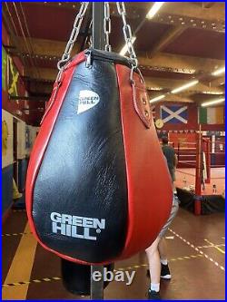 New Green Hill Classic 40kg Heavy Leather Maize Boxing Punch Gym Bag With Chains