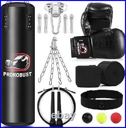 Prorobust Punching Bag for Adults, 4ft PU Heavy Boxing Bag Set with 12OZ Gloves