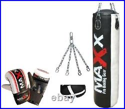 PunchBag Boxing Set 3ft 4ft 5ft 6ft Heavy Filled Punch Pad Gloves Bracket chain