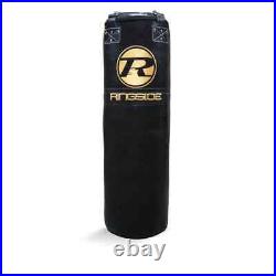 Ringside Boxing 4Ft Buffalo Leather Punch Bag Black Gold