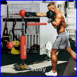 SPORTNOW Boxing Bag, Freestanding Punching Bag with Reflex Bar, Speed Balls