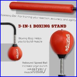 SPORTNOW Boxing Bag, Freestanding Punching Bag with Reflex Bar, Speed Balls