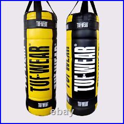 Tuf Wear Balboa 4FT Quilted Heavy Filled 40kg Punchbag Black/Yellow