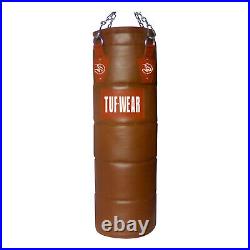 Tuf Wear Classic Brown Quilted Leather Boxing Filled Punchbag 122cm (4FT)