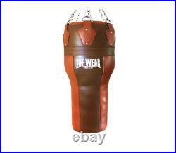 Tuf Wear Leather Angle Uppercut Boxing Filled Punchbag Classic Brown Heritage