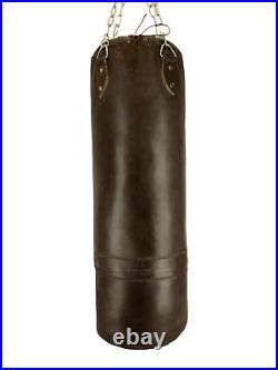 Vintage leather BOXING gym PUNCH BAG gloves punching retro heavy training bag